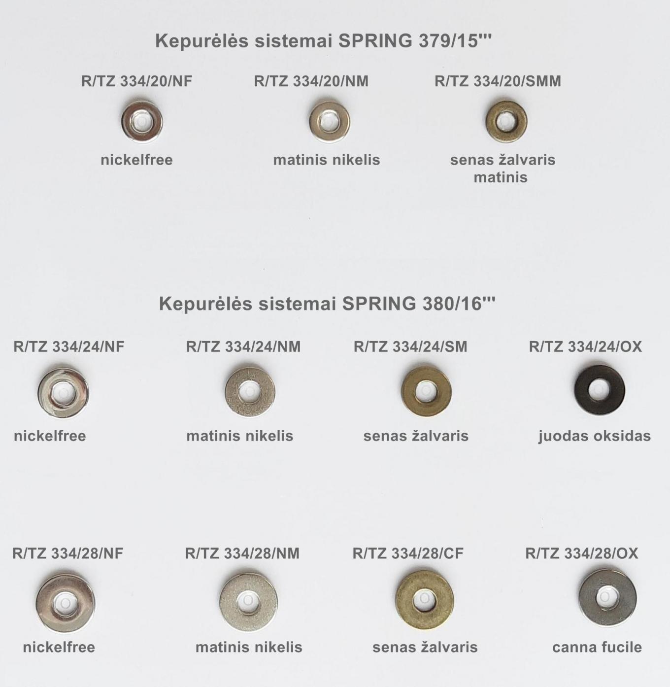 Kepurėlės SPRING 379/15''' ir 380/16'''